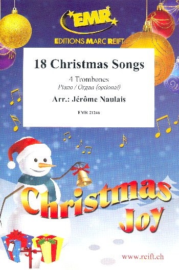 18 Christmas Songs for 4 trombones (piano /organ ad lib)