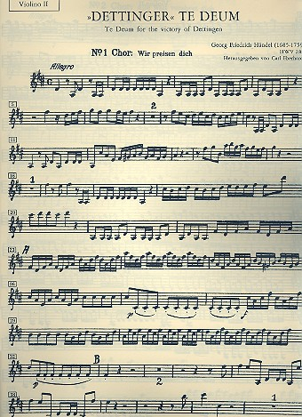 Dettinger Te Deum HWV283 für Soli, Chor und Orchester