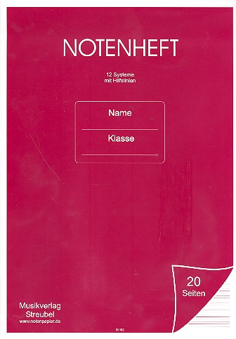 Notenheft Notenheft 12 Systeme mit Hilfslinien