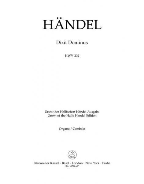 Dixit Dominus HWV232 für Soli, gem Chor und Streichorchester