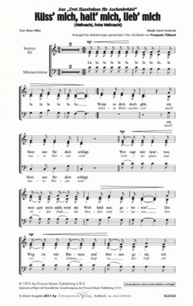 Küss' mich, halt' mich, lieb' mich (Weihnacht, frohe Weihnacht) für gem Chor (SAM) und Klavier