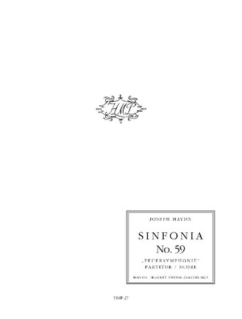 Sinfonie A-Dur Nr.59 Hob.I:59 für Orchester