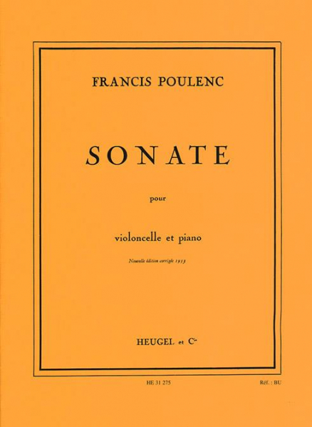 Sonate op.143 pour violoncelle et piano