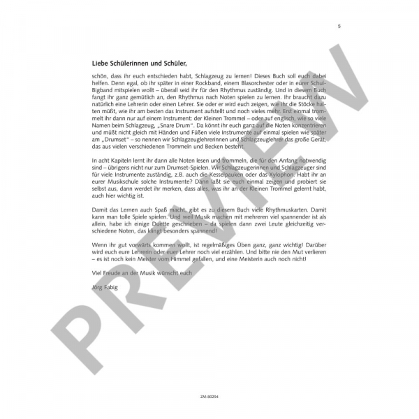 Schule für kleine Trommel Kleine Trommel von Anfang an