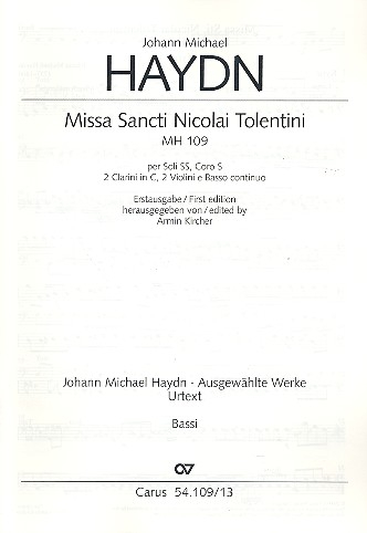 Missa Sancti Nicolai Tolentini MH109 für Soli, Frauenchor und Instrumente