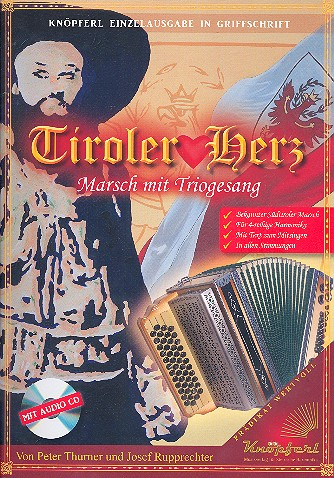 Tiroler Herz (+CD) für Steirische Harmonika in Griffschrift