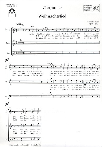 Ein Kindlein ward geboren für gem Chor, Streicher und Orgel (Bläser ad lib)