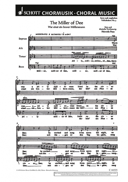 Suite nach englischen Volksliedern für gemischten Chor (SATB)