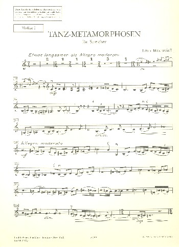 Tanz-Metamorphosen für Streichorchester