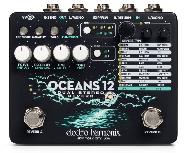 Bodeneffektgerät Electro-Harmonix Oceans 12 Dual Stereo Reverb