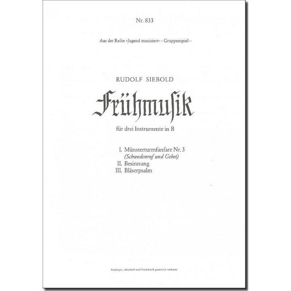 Frühmusik für 3 Instrumente in B 3 Spielpartituren