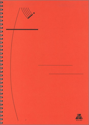 Notenblock Din A4 hoch 12 Systeme mit Hilfslinien und Zwischenblatt kariert