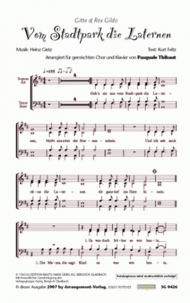 Vom Stadtpark die Laternen für gem Chor und Klavier