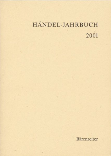 Händel-Jahrbuch 2001 Jahrgang 47