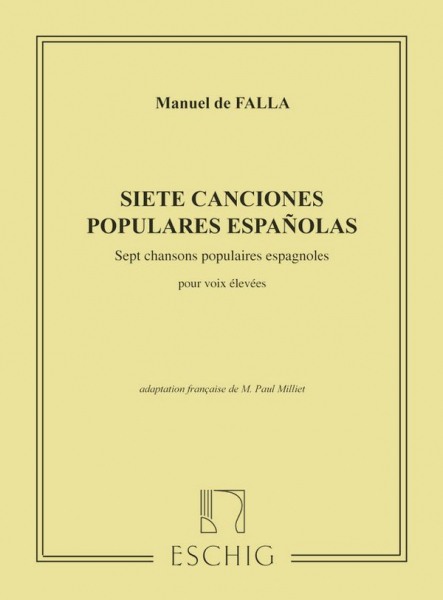 7 chansons populaires espagnoles edition pour voix elevees et piano