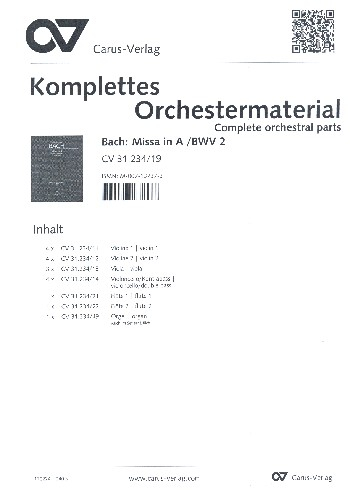 Messe A-Dur BWV234 für Soli, gem Chor und Orchester
