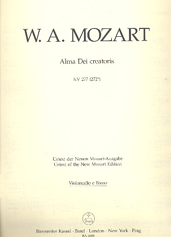 Alma Dei creatoris KV277 für Soli, Chor und Orchester