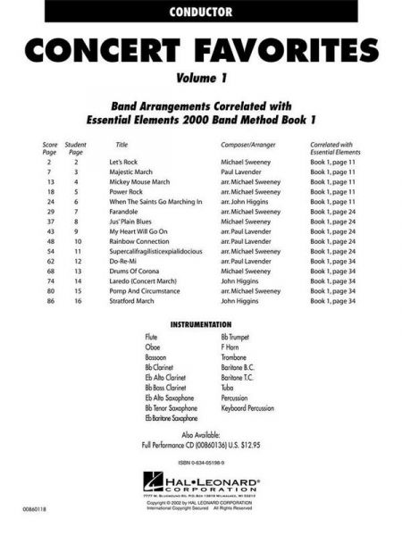 Concert Favorites vol.1 for concert band