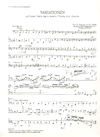 Variationen auf einer Saite nach einem Thema von Rossini für Violoncello und Streicher