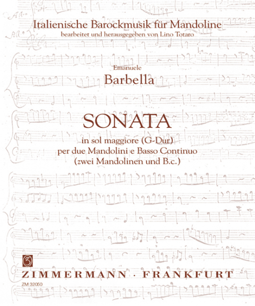 Sonata G-Dur für 2 Mandolinen und BC Italienische Barockmusik
