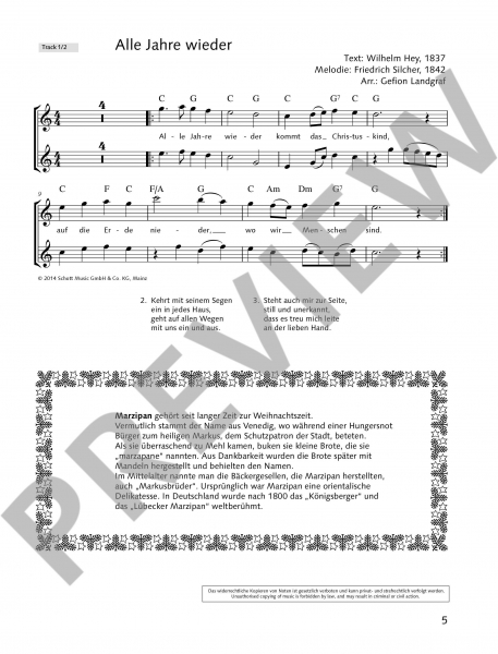 Weihnachtsliederbuch für Querflöte Das fröhliche Weihnachtsliederheft