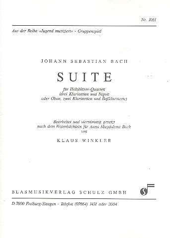 Suite für 3 Klarinetten und Fagott Partitur und Stimmen