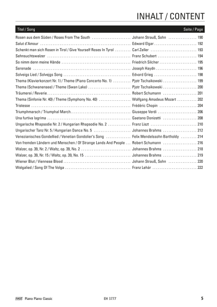 Sammelband Piano Piano Classic - Die 100 Schönsten Klassischen Melodien