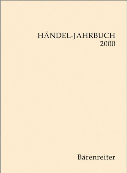 Händel-Jahrbuch 2000 Jahrgang 46