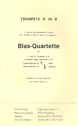 Blas-Quartette für 2 Trompeten, Es-Althorn (Tenorhorn) und Posaune (Bariton)