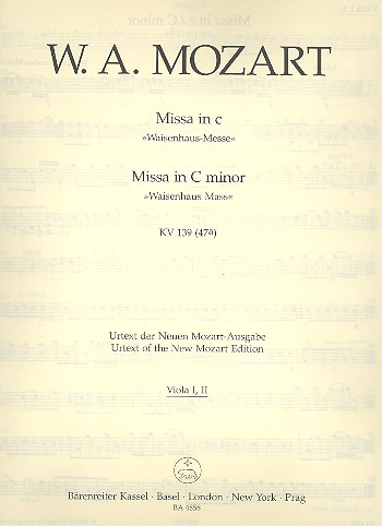 Missa c-Moll KV139 für Soli (SATB), Chor und Orchester