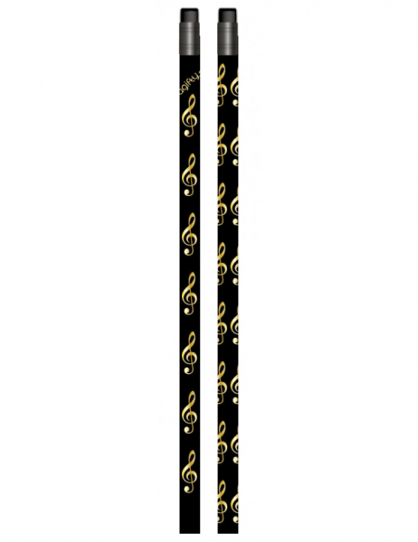 Bleistift mit Radiergummi Violinschlüssel schwarz/golden