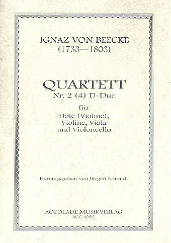 Quartett D-Dur Nr.2 für Flöte, Violine, Viola und Violoncello