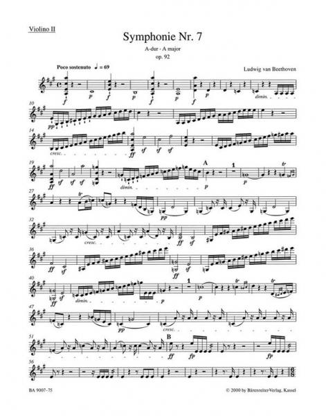 Sinfonie A-Dur Nr.7 op.92 für Orchester
