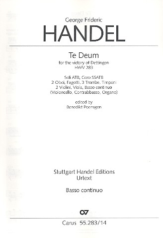 Dettinger Te Deum HWV283 für Soli, gem Chor und Orchester