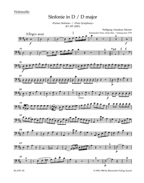 Sinfonie D-Dur KV297 für Orchester