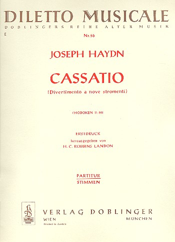 Cassatio F-Dur Hob.II:20 für 2 Oboen, 2 Hörner, 2 Violinen,