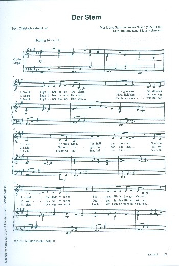 Der Stern für Gesang und Klavier (Orgel)