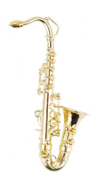 Magnet Saxophon 8 cm vergoldet