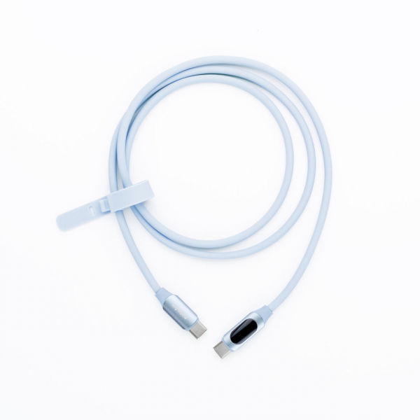 USB-C Stromkabel MyVolts PDCCCSB Step Up USB-C Kabel with LCD Power Meter Sky Blue
