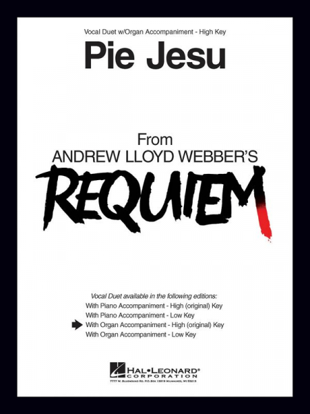 Pie Jesu from Requiem (high version) for 2 voices and organ