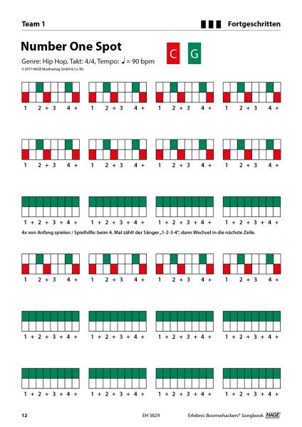 Songbook für Boowhackers Erlebnis Boomwhackers