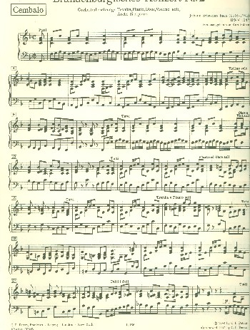 Brandenburgisches Konzert Nr.2 F-Dur BWV1047 für Altblockflöte, Oboe, Trompete, Violine, Streicher u
