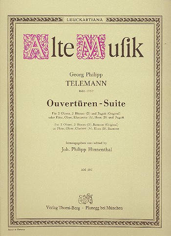 Ouvertüren-Suite für 2 Oboen, 2 Hörner und Fagott
