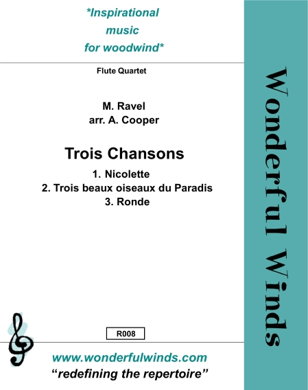 Trois Chansons for flute quartet