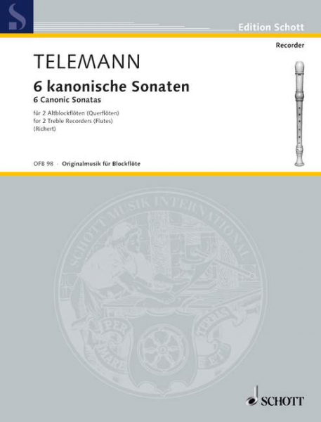 Sonaten für Altblockflöten 6 kanonische Sonaten