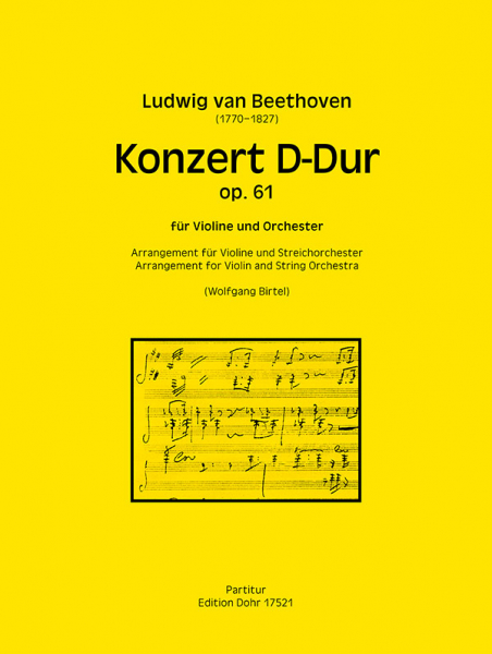 Konzert D-Dur op.61 für Violine und Orchester
