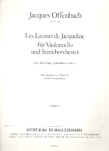 Les Larmes de Jacqueline für Violoncello und Streichorchester
