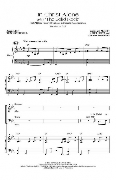 In Christ Alone for mixed choir and piano
