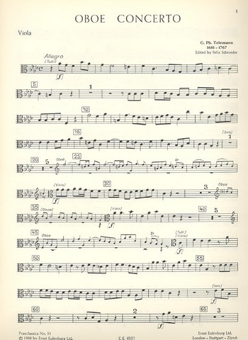 Konzert f-Moll für Oboe, Streicher und Bc
