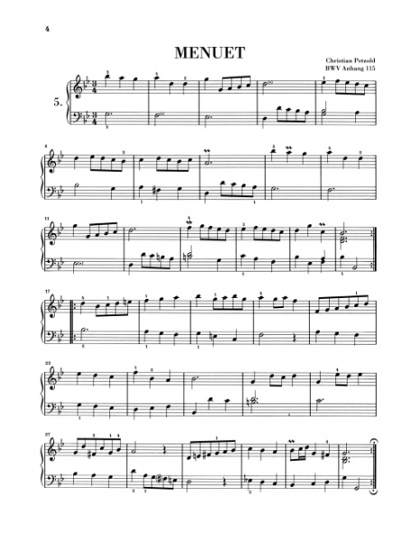 Spielstücke für Klavier Notenbüchlein für Anna Magdalena